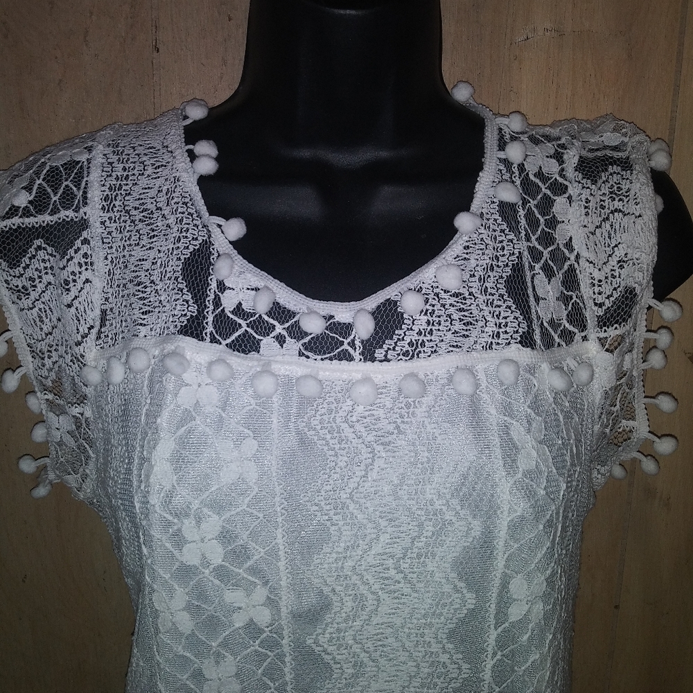White lace mini dress
